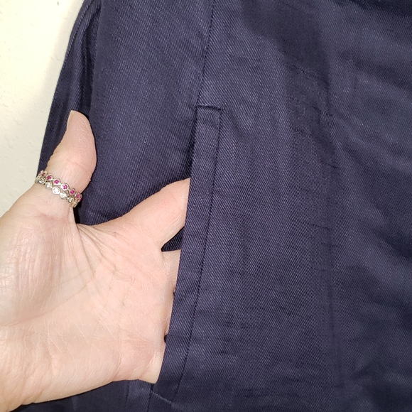 H by Halston Sleeveless Linen Dress Navy Blue size 8. NWT - Picture 8 of 12